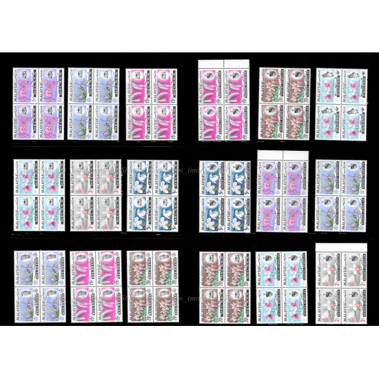 Malaysia 1965 Orchids Definitive Complete Set of 91pcs stamps in bo4 MNH Fine