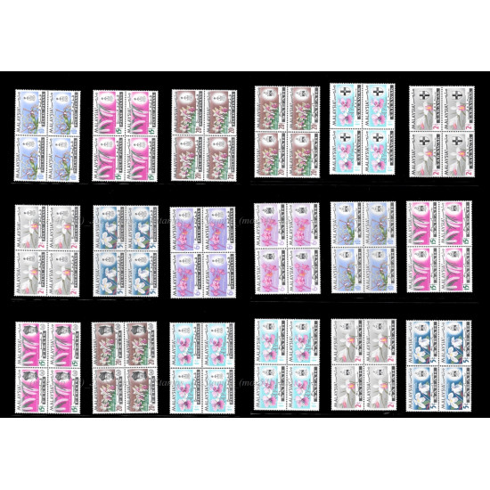 Malaysia 1965 Orchids Definitive Complete Set of 91pcs stamps in bo4 MNH Fine