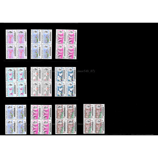 Malaysia 1965 Orchids Definitive Complete Set of 91pcs stamps in bo4 MNH Fine