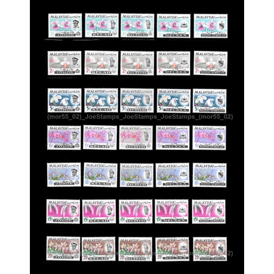 Malaysia Orchids Definitive 1965 Set of 91pcs stamps MNH Fine
