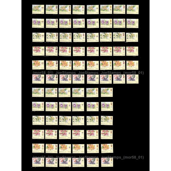 Malaysia States Definitive Wild Orchids Set of 84pcs stamps MNH Fine