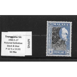 1957.6.26-63 Malaya Pictorial Definitive Trengganu Sultan Ismail 50c MNH Fine