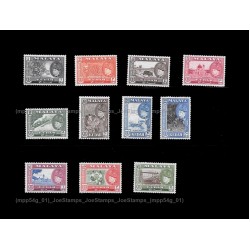 1957 Malaya Pictorial Definitive - Kedah Sultan Badlishah Set of 11v stamps MLH Fine