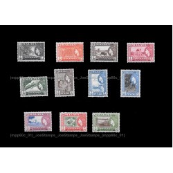 1957 Malaya Pictorial Definitive - Penang QE II Set of 11v stamps MLH Fine