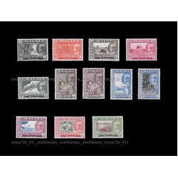 1959 Malaya Pictorial Definitive Kedah Sultan Abdul Halim Muadzam Shah Set of 12v stamps MLH Fine