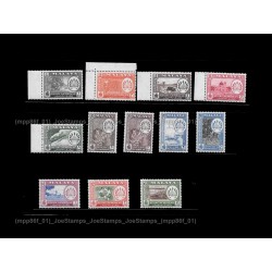 1957 Malaya Definitive Pictorial 1957 Arm of Negri Sembilan Set of 12v stamps MLH Fine