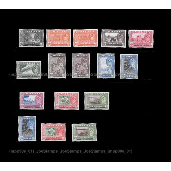 1957.6.26-1961 Malaya Pictorial Definitive Perak Sultan Yussuf Izzudin Shah Set of 16v stamps MLH Fine