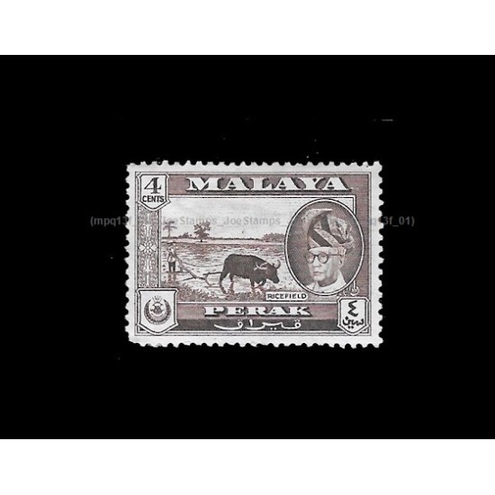 1957.6.26-1961 Malaya Pictorial Definitive Perak Sultan Yussuf Izzudin Shah 4c MLH Good (Short perf)