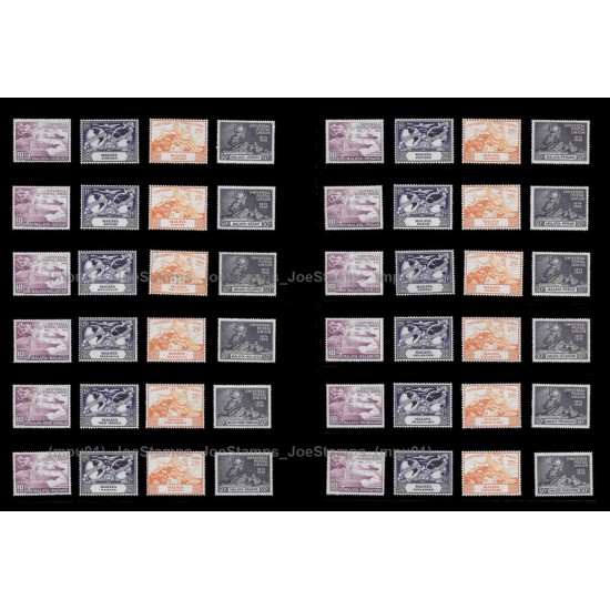 1949 UPU 75th Anniversary Malaya Set of 48pcs stamps MNH Fine