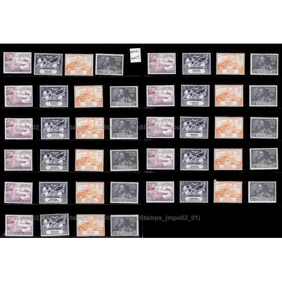1949 UPU 75th Anniversary - Malaya Set of 44pcs stamps MNH Fine