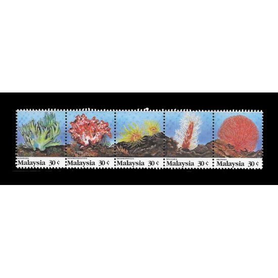 1992 Marine Life (S4) Corals of Malaysia Set of 5v in se-tenant stamps MNH Fine