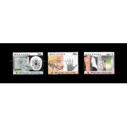 1995 Malaysia 100 Years of X-Ray Set of 3pcs stamps Good (lightly toned & spots)
