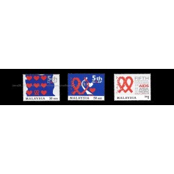 1999 Malaysia 5th International Congress on AIDS in Asia and the Pacific Set of 3pcs stamps MNH Fine