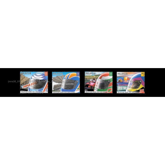 1999 Malaysia Grand Prix 1999 Sepang (A) - GP Helmet Set of 4pcs stamps MNH Fine