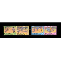2000 Malaysia Children's Traditional Games S2 Set of 4v with 2 se-tenant pair stamps MNH Fine
