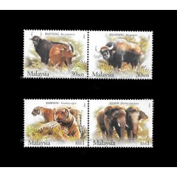 2004 Wildlife in the Malaysian Forest Set of 4v with 2 se-tenant pair stamps MNH Fine