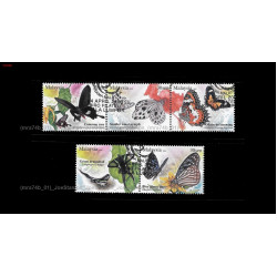 Butterflies of Malaysia 2008 Set of 5v in se-tenant stamps CTO Used Fine