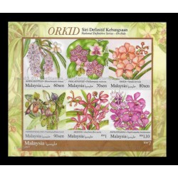 2017 Malaysia Orchids Definitive MS MNH Fine
