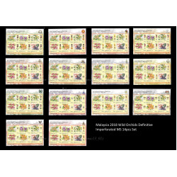 Malaysia States Definitive Wild Orchids 2018 MS in set of 14pcs Imperf MNH Fine