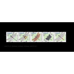 Malaysia 2000 Dragonflies and Damselflies Set of 5v stamps in se-tenant Type 04 MNH Fine