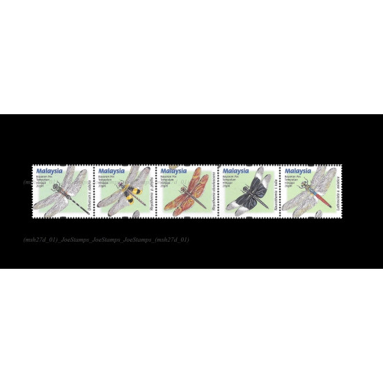 Malaysia 2000 Dragonflies and Damselflies Set of 5v stamps in se-tenant Type 04 MNH Fine