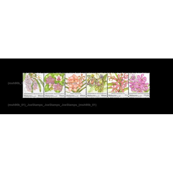 2017 Malaysia Orchids Definitive Set of 6v in se-tenant stamps MNH Fine