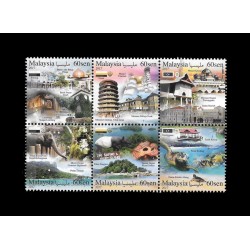 2017 Malaysia Tourist Destinations Pahang, Perak & Terengganu 60s in se-tenant of 6pcs MNH Fine