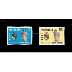 Malaysia 1968 Installation of Tuanku Jaafar as YDP Besar of Negri Sembilan Set of 2pcs stamps MNH Fine