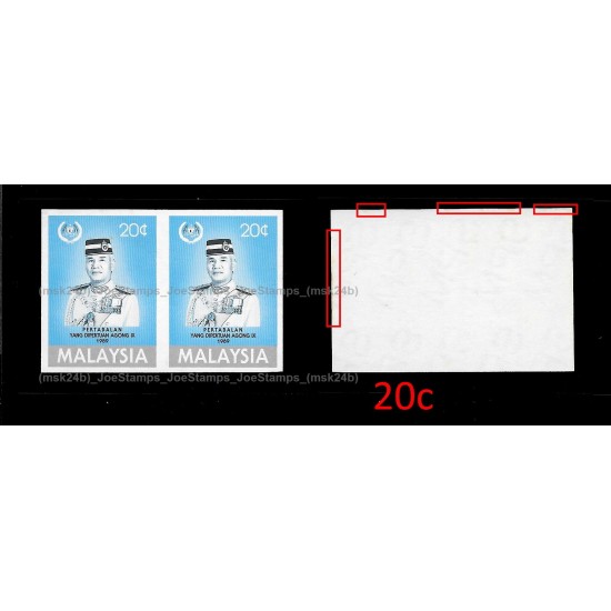 1989 Malaysia Installation of Sultan Azlan Shah 20c proof pair MNH TONED_LT