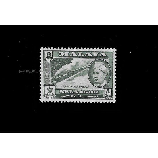 1957.6-26-1962 Malaya Pictorial Definitive Selangor Sultan Hishamuddin Alam Shah 8c MNH Fine