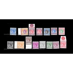 1954 Malaya Malacca Definitive 1954 QE II 1c to $2 15v Set of 15v stamps MLH Fine