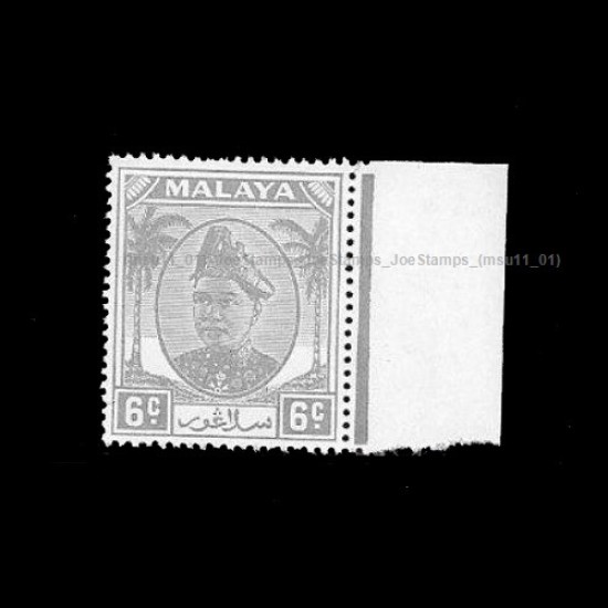 Malaya Definitive: Selangor 1949 Sultan Portrait 6c Grey SG95 MNH Fine 6c MNH Fine
