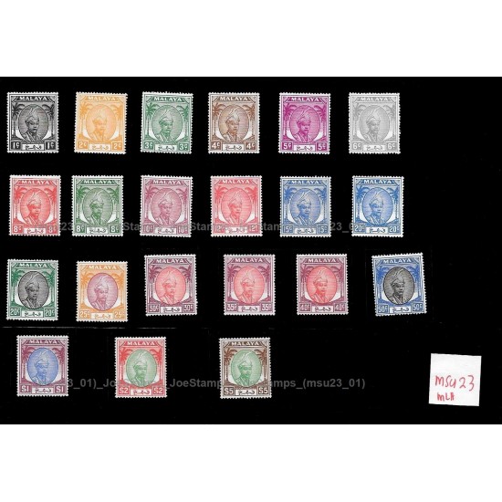 1950 Malaya Pahang 1950 Sultan Sir Abu Bakar Set of 21v stamps MLH VERY_Fine