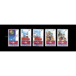 1992 Launch of Pos Malaysia Berhad Set of 5v stamps Used Fine