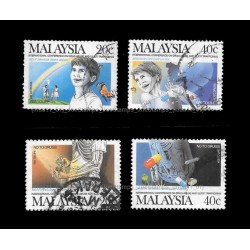 1987 Malaysia The International Conference of Drug Abuse and Illicit Trafficking Set of 4pcs stamps Used Fine