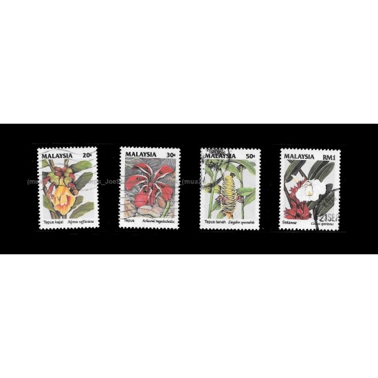 1993 Malaysia Wild Flowers Set of 4pcs stamps Used Fine
