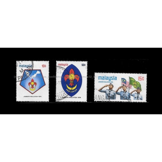 1974 Malaysia Scout Jamboree Set of 3pcs stamps Used Fine