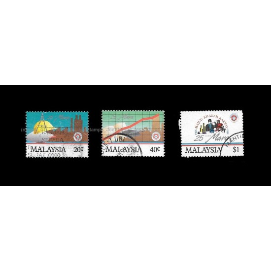 1991 Malaysia 25th Anniversary of MARA Set of 3pcs stamps Used Fine
