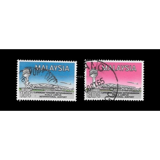 1965 Malaysia Opening of International Airport Kuala Lumpur Set of 2pcs stamps Used Fine