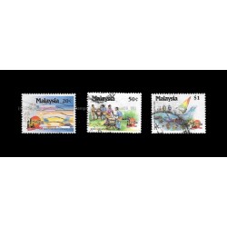 1990 Visit Malaysia Year Set of 3pcs stamps Used Fine