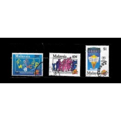 1990 Malaysia International Literacy Year Set of 3pcs stamps Used Fine