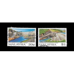 1987 Malaysia Opening of Sultan Mahmud Hydro-electric Scheme Kenyir Set of 2pcs stamps Used Fine