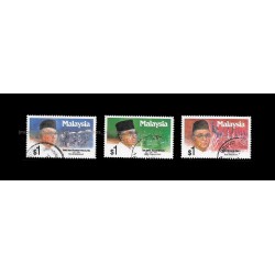 1991 Past Prime Ministers of Malaysia Set of 3pcs stamps Used Fine