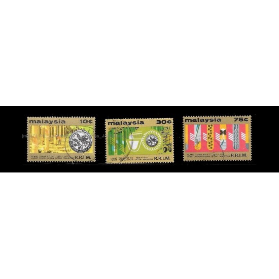 1975 50th Anniversary of Rubber Research Institute of Malaysia Set of 3pcs stamps Used Fine