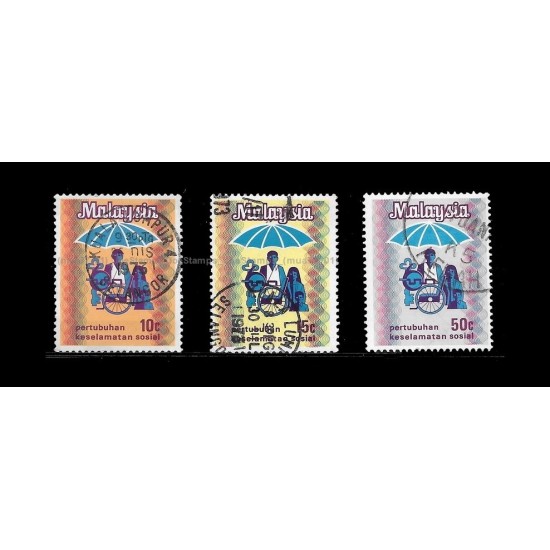 1973 Malaysia Setting up of Social Security Organization Set of 3pcs stamps Used Fine