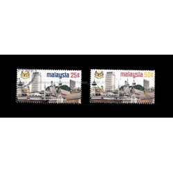 1974 Malaysia Establishment of Kuala Lumpur as Federal Territory Set of 2pcs stamps Used Fine