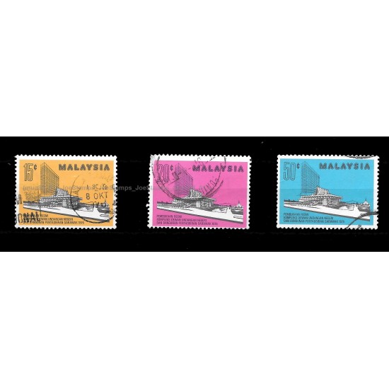 1976 Malaysia Official Opening of Sarawak State Council Complex and Administrative Building Set of 3pcs stamps Used Fine