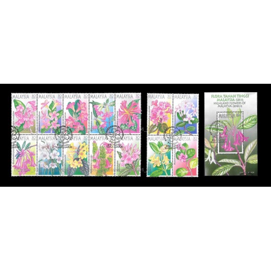 2000 Highland Flowers of Malaysia S2 MS and Stamps set CTO Used no gum Fine