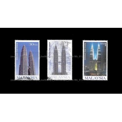 1999 Malaysia Petronas Twin Towers (KLCC) Set of 3pcs stamps CTO Used no gum Fine