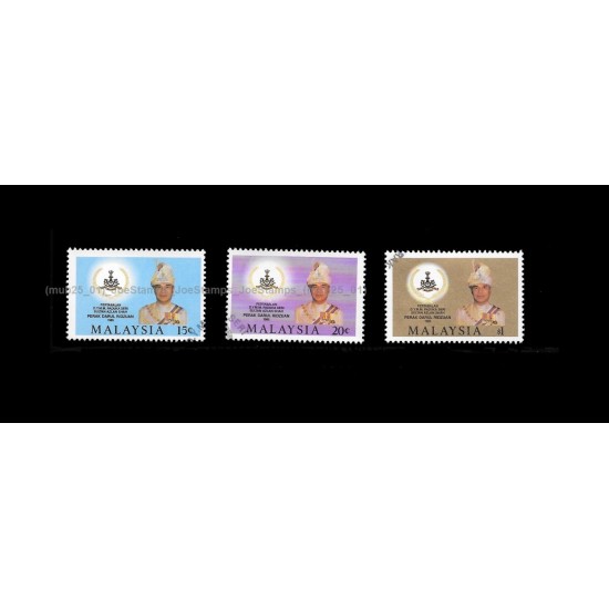 1985 Malaysia Coronation of HRH Sultan Azlan Shah Perak Set of 3pcs stamps CTO Used no gum Fine